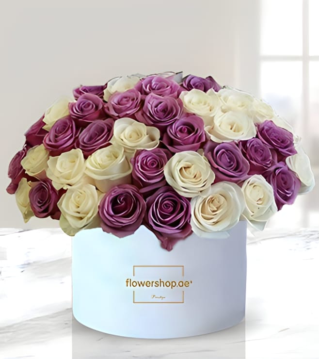 Magnificent Aura Rose Hatbox