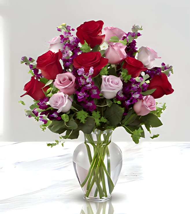 Majestic Purple Bouquet, Valentine Flowers