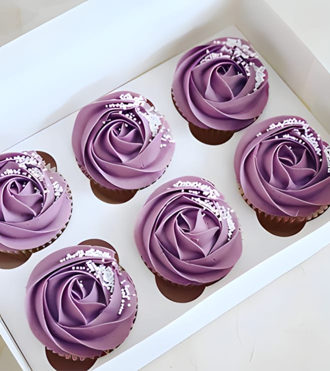 Mauve Magic Rose Cupcakes