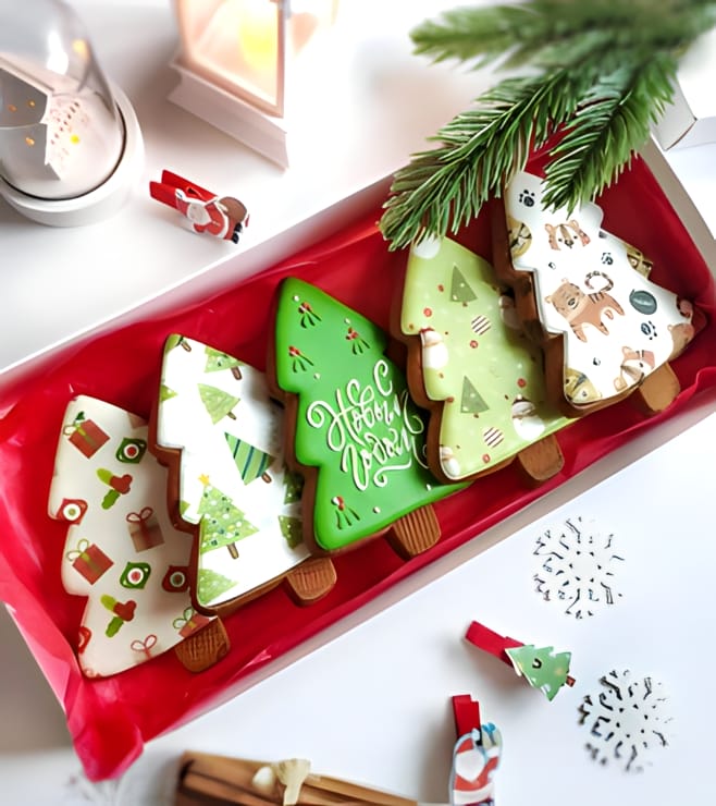 Merry Christmas Tree Cookies