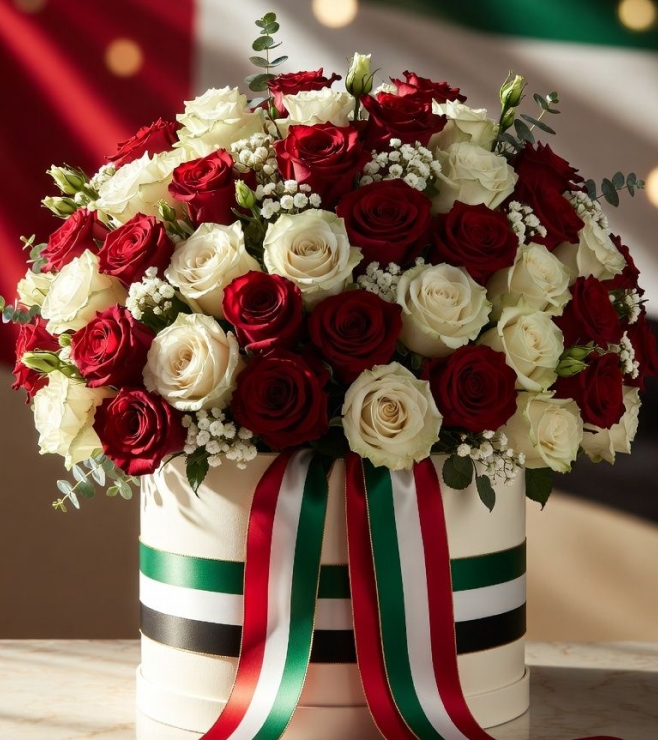 National Day Luxe Hatbox, Flowers