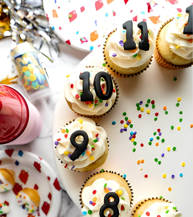New Year Countdown Cupcakes, New Year Gifts