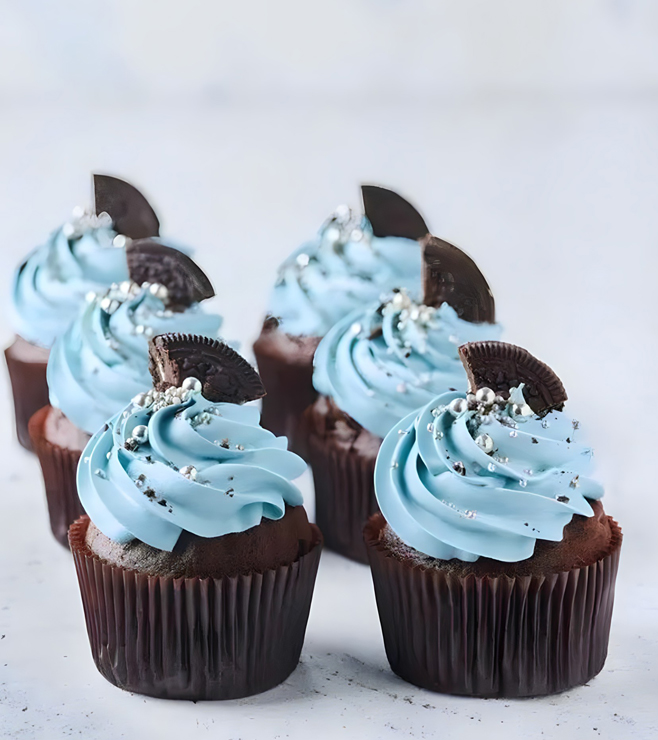 Oreo Blue Swirl Cupcakes