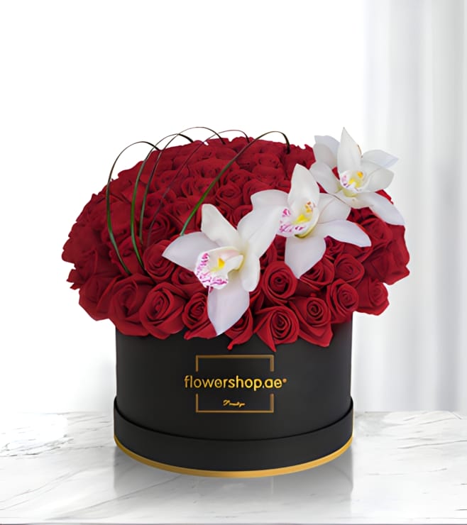 Passionate Red Rose and Orchid Love Match, Valentine's Day