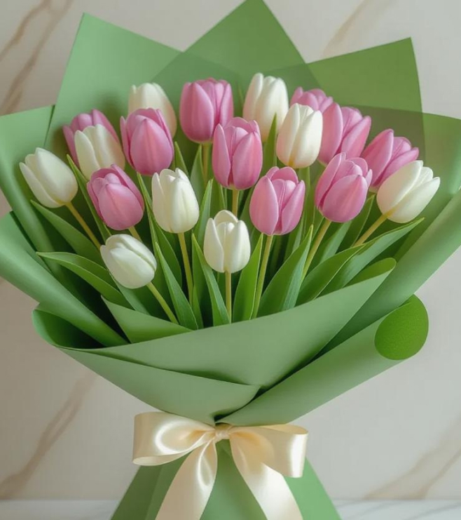 Pastel Charm Tulips