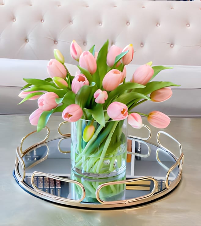 Pastel Pink Tulip Arrangement