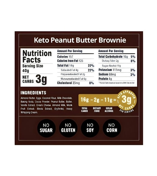 Keto Peanut Butter Brownie By Broadway Bakery.