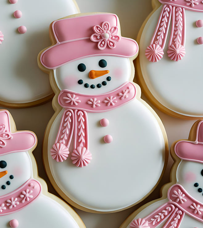 Pink Snowman Bliss Cookies, Christmas Gifts