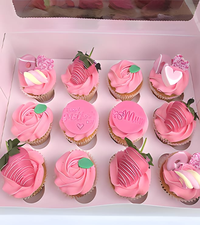 Pink Mother's Day Cupcakes