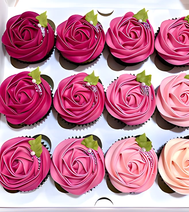Pink Ombre Swirls Cupcakes