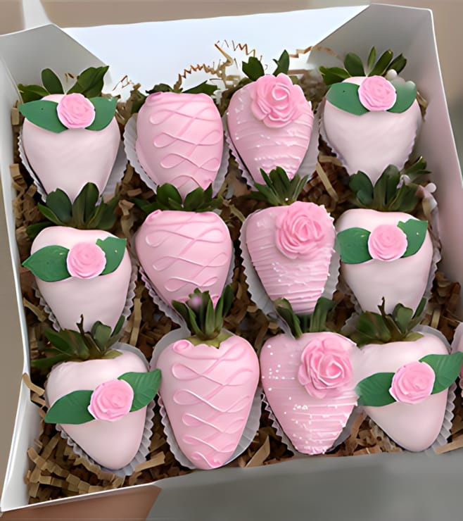 Pink Posh Dipped Strawberries