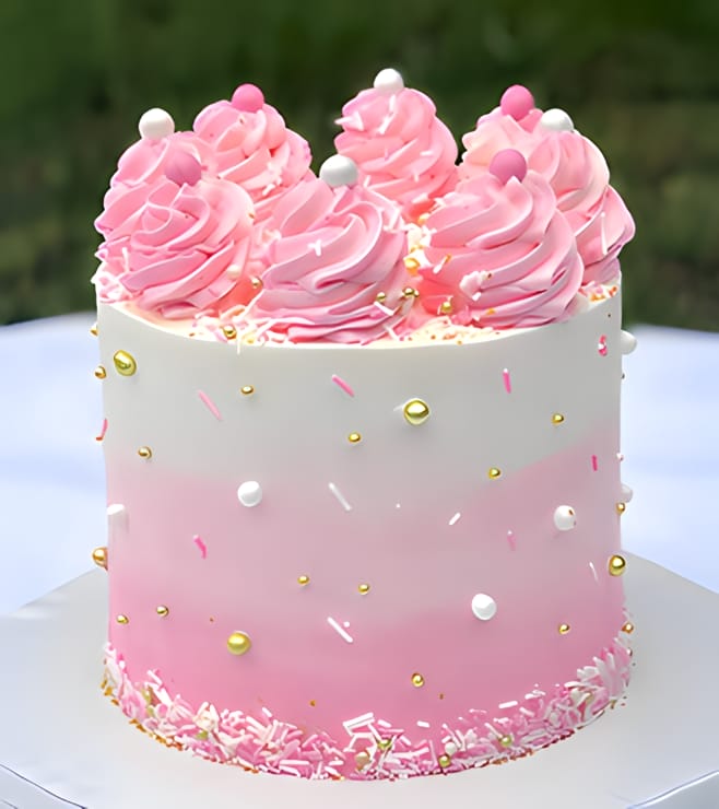 Pink Shimmer Cake, Birthday Cakes