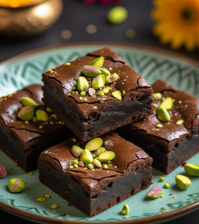 Pistachio Glow Brownies