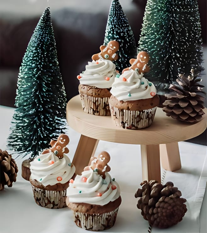 Playful Gingerbread Cupcakes