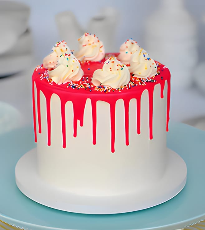 Playful Pink Drip Cake, Birthday Cakes