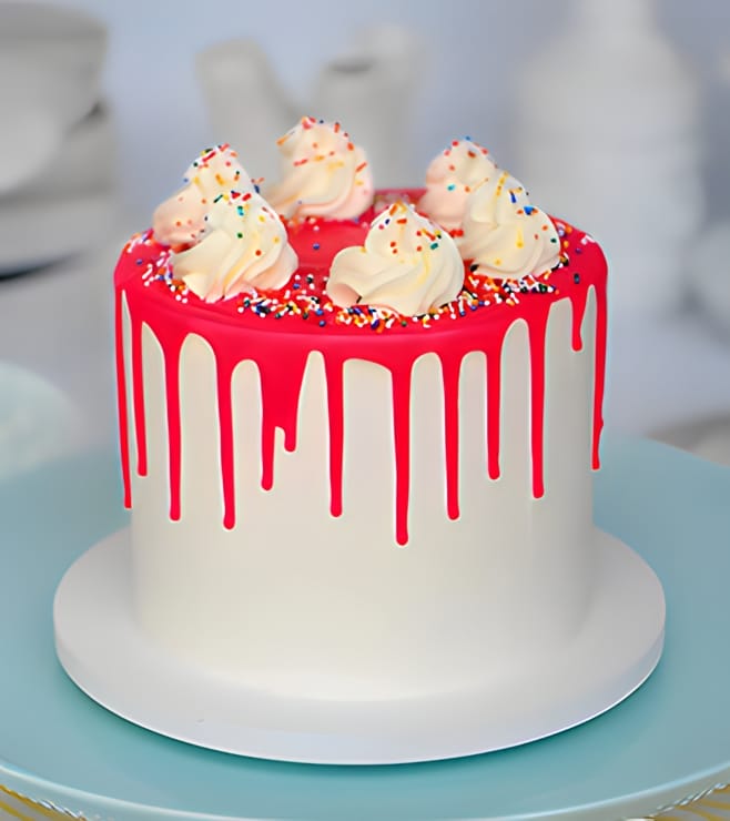 Playful Pink Drip Cake