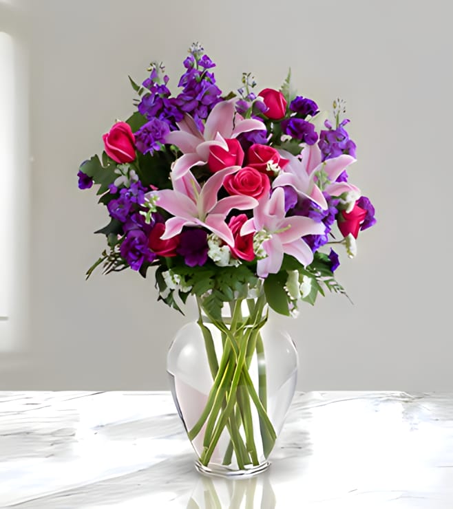 Pleasing Purple Bouquet, Emirati Women's Day Gifts