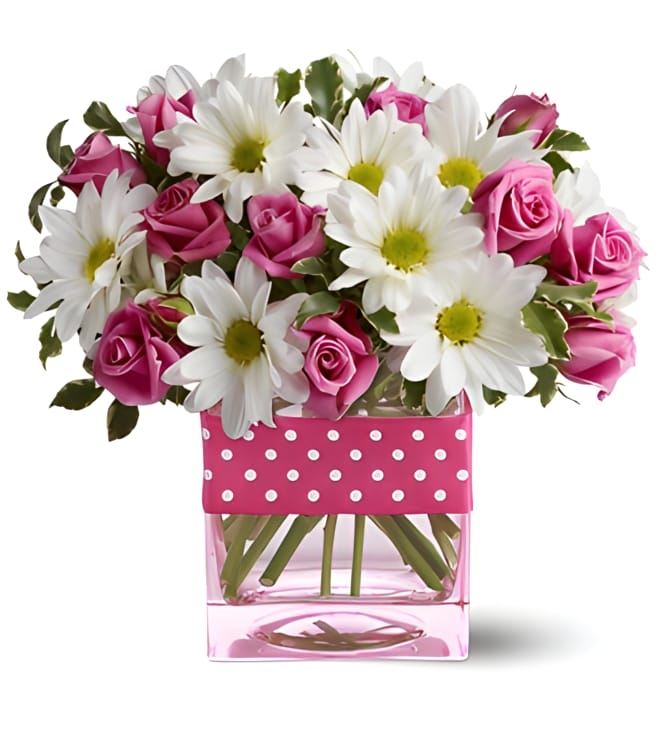 Polka Dots and Posies, Pink