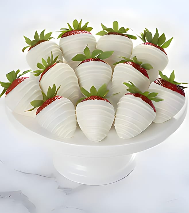 Pure White Dipped Strawberries