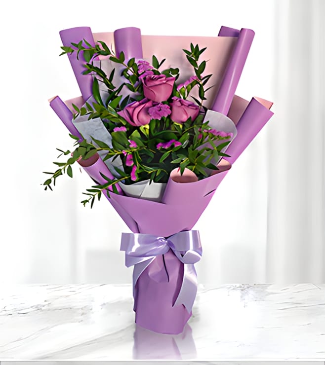 Purple Rose Wonders, Hand-Bouquets