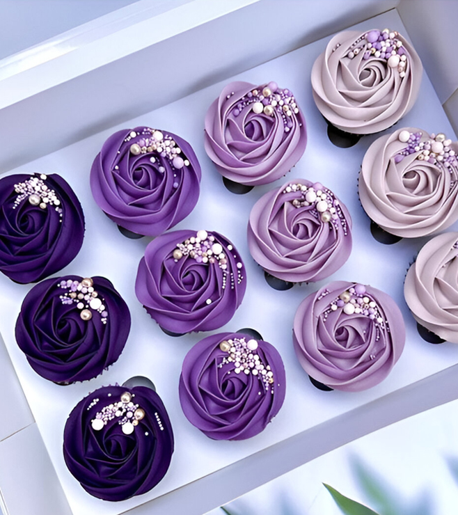 Purple Ombre Swirls Cupcakes, Women's Day