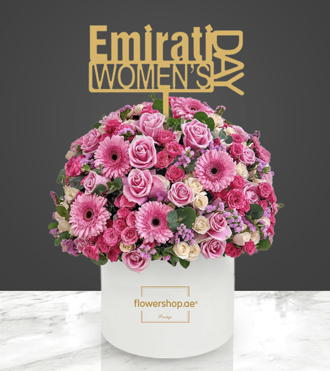 Radiant Reflections Rose Hatbox, Emirati Women's Day Gifts