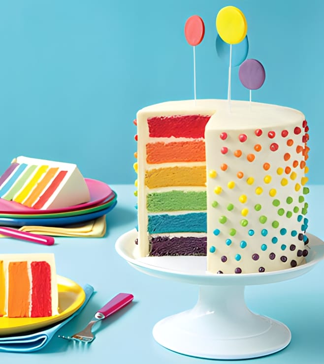 Rainbow Celebration Party Cake