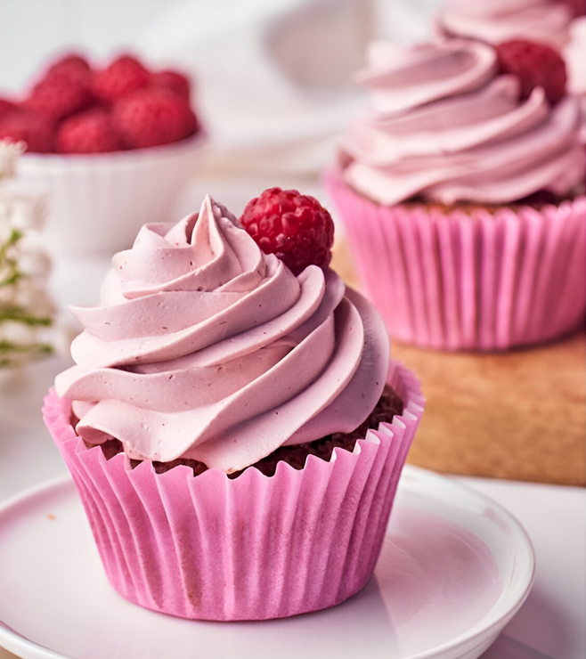 Raspberry Topped Cupcakes