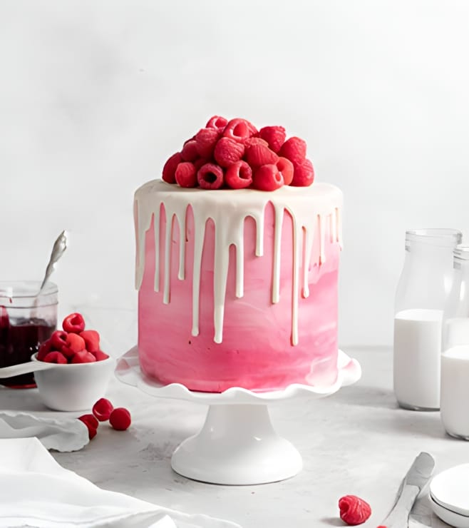 Raspberry White Chocolate Layer Cake