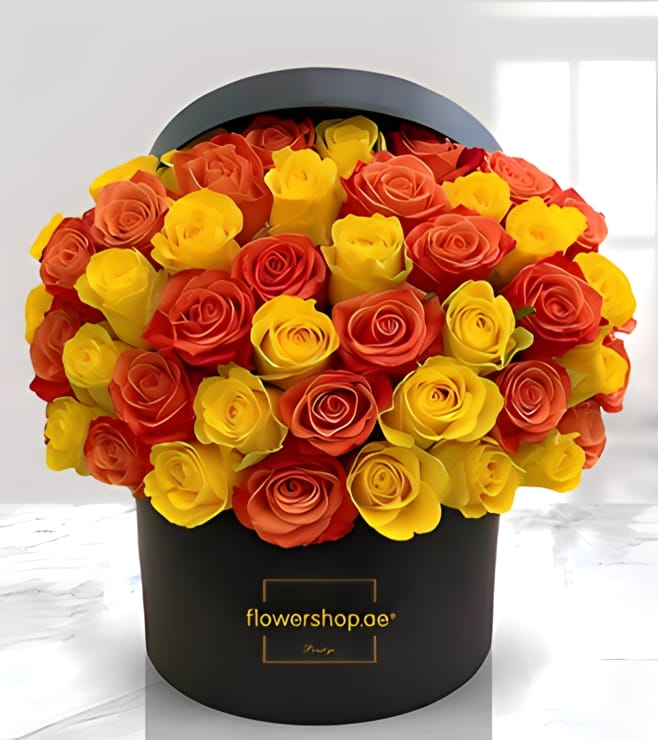 Sunset Serenade Rose Hatbox, Eid Gifts