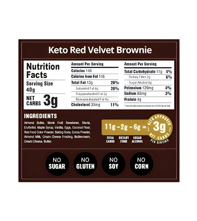 Keto Red Velvet Brownie By Broadway Bakery.