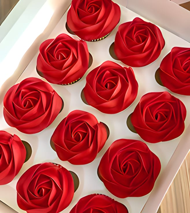 Red Rose Cupcakes