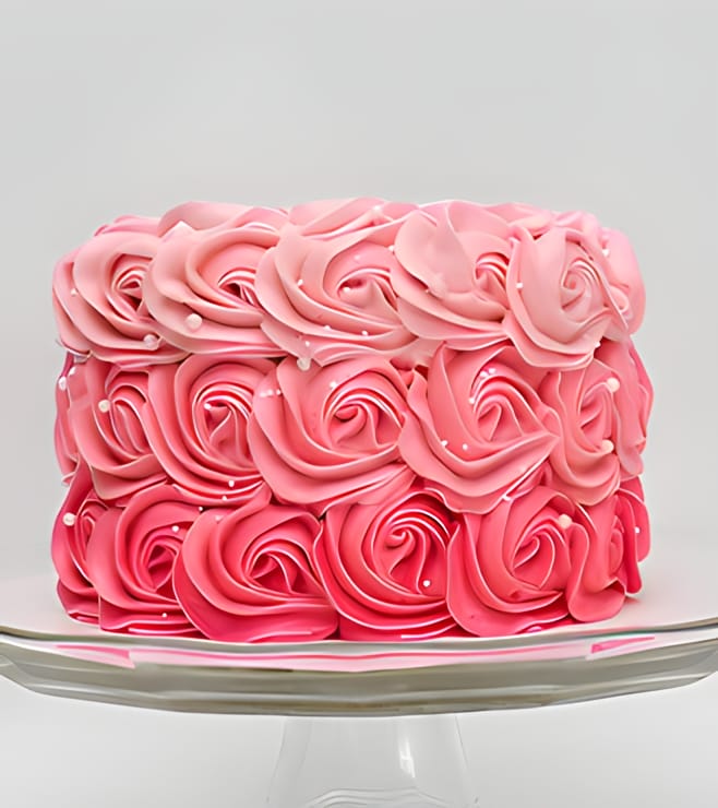 Rose Floral Cake, Birthday Cakes