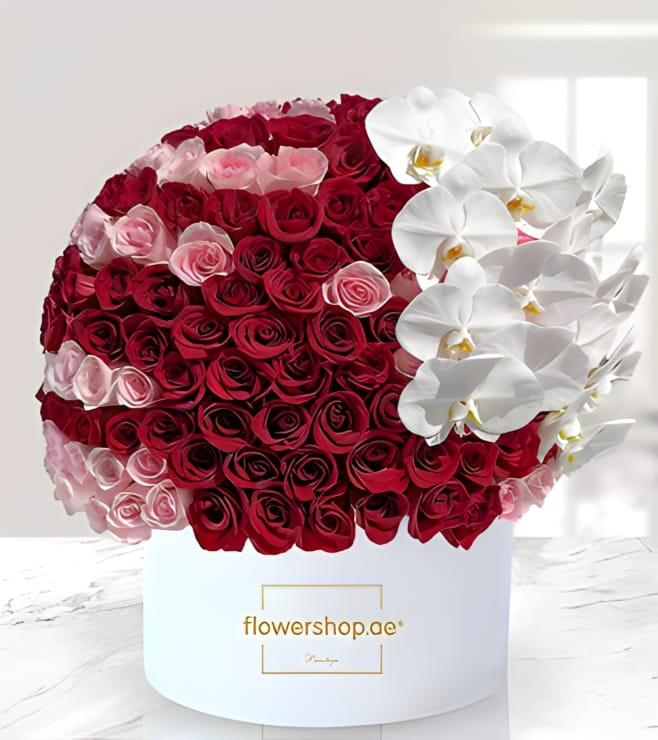 Rose Orchid Rhapsody Hatbox
