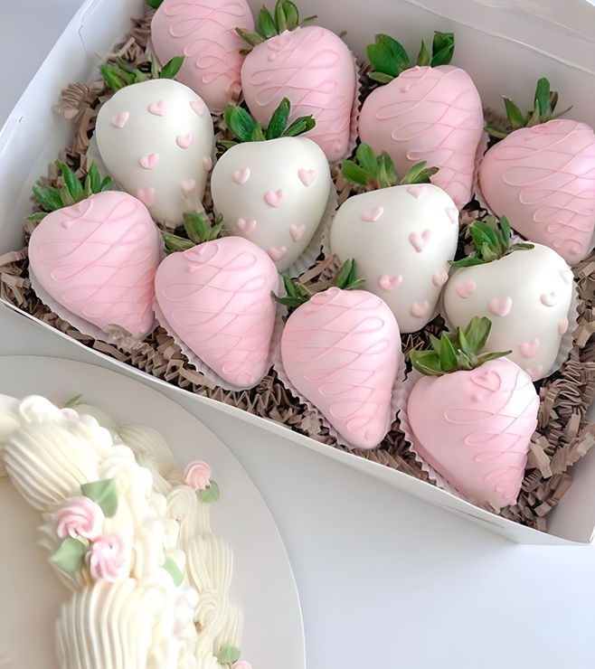 Rosy Indulgence Dipped Strawberries, Mother's Day