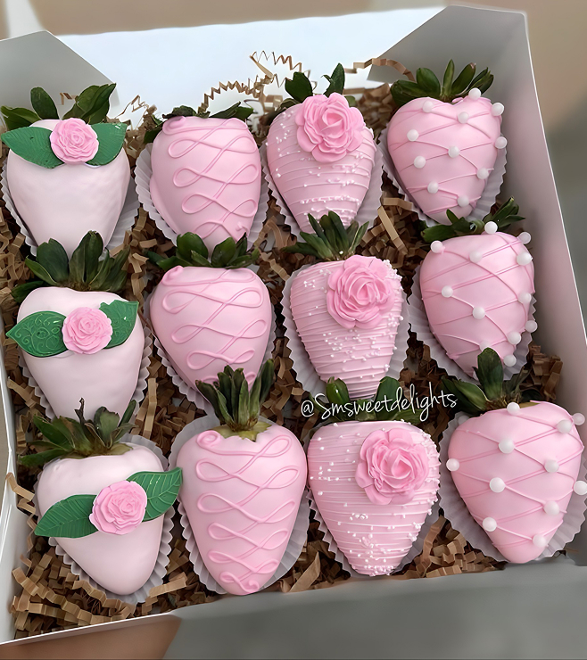 Rosy Love Dipped Strawberries, Mother's Day