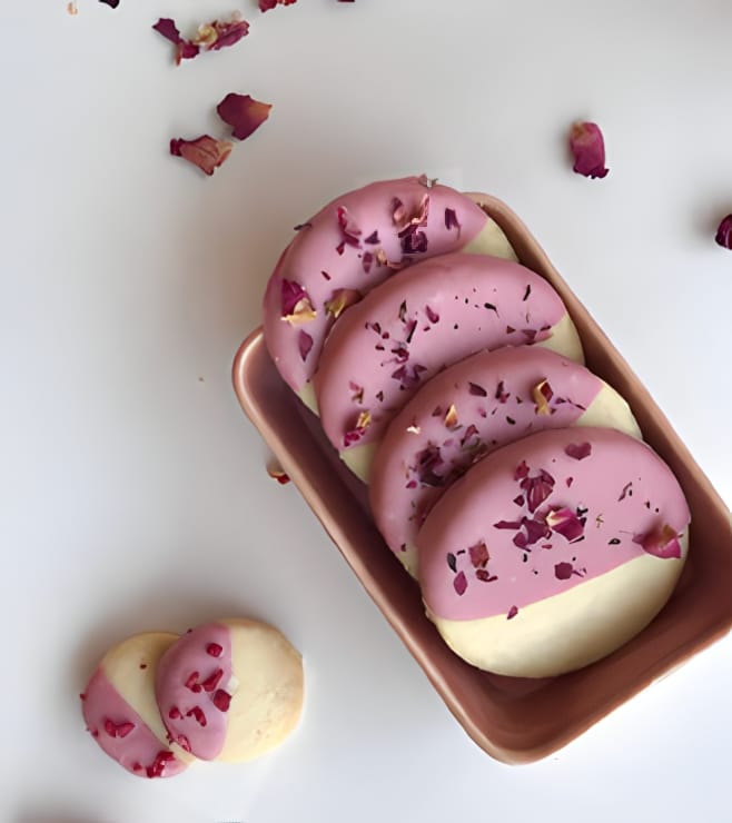 Rosy Shortbread Cookies