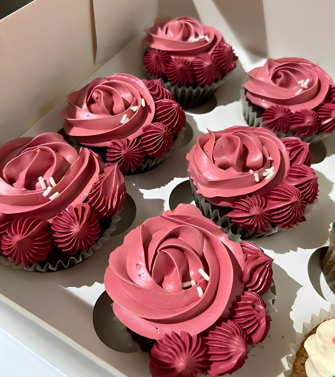 Rosy Swirls Cupcakes
