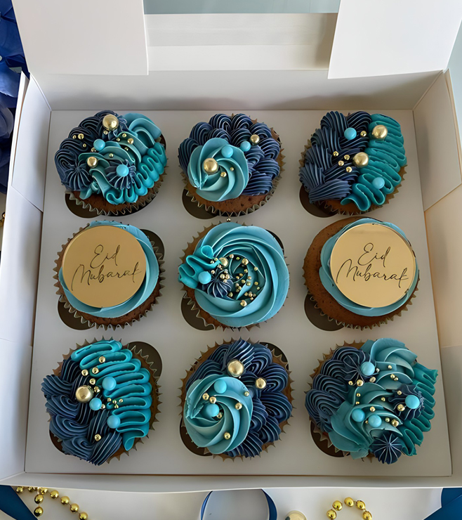 Royal Blue Eid Cupcakes