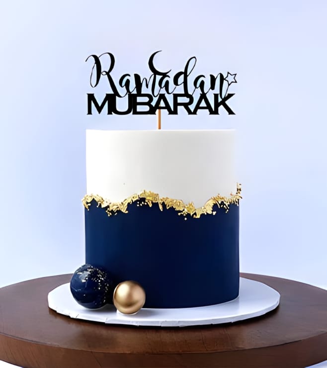 Royal Blue & White Ramadan Cake