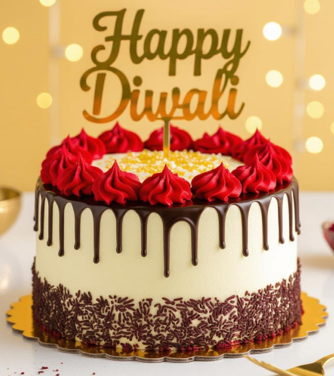 Ruby Cascade Diwali Cake