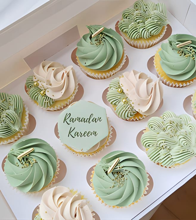 Sage Green Ramdan Cupcakes