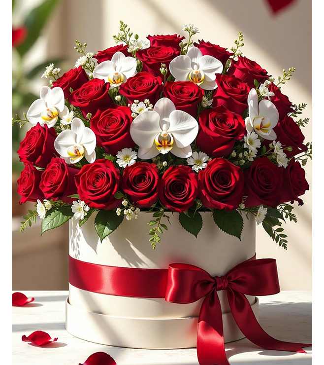 Simply Adored Hatbox, Flowers