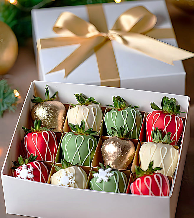 Snowfall Dipped Strawberries, Christmas Gifts