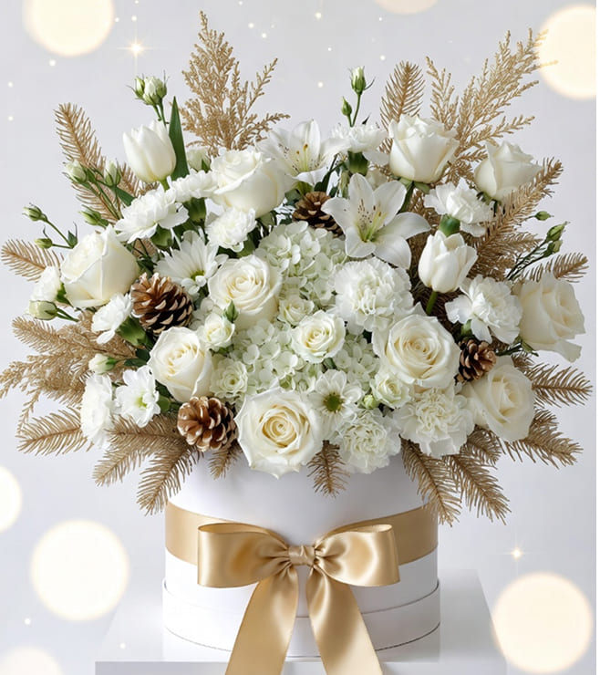 Snowfall Elegance Hatbox, Christmas Gifts