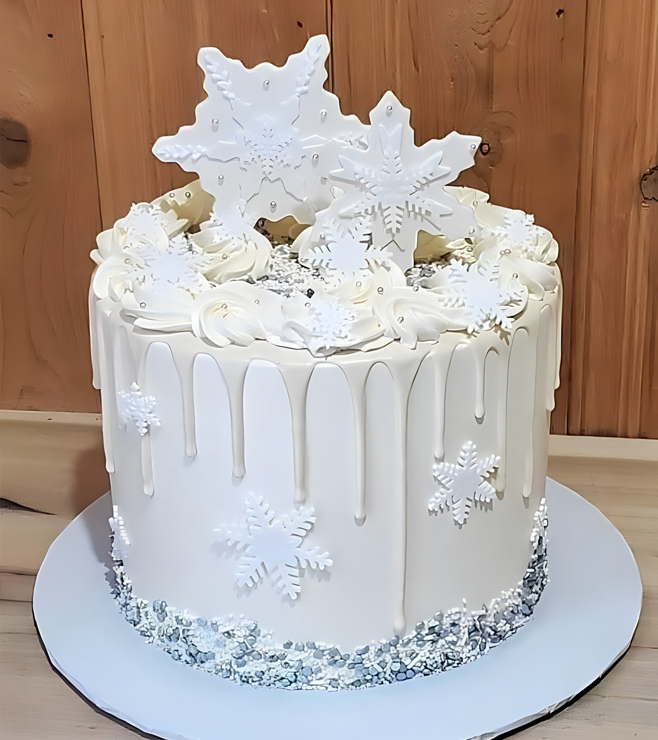 Snowflake White Cake