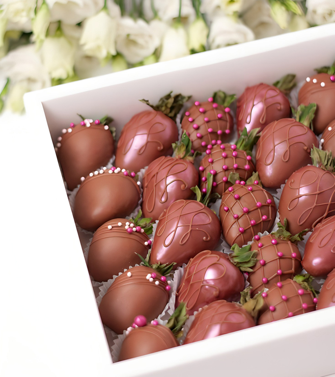 Sparkling Pink Dipped Strawberries