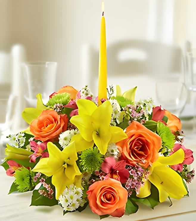 Sweet Sunshine Centerpiece, Lillies