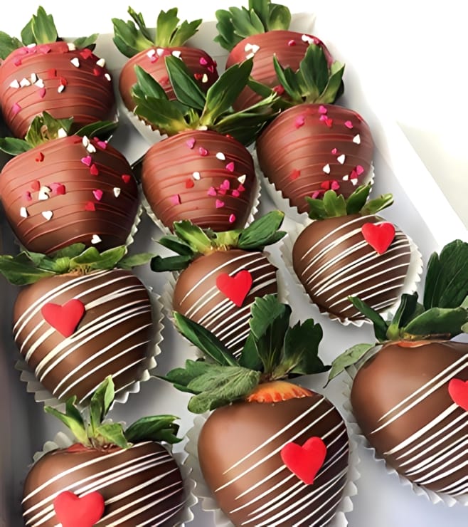 Sprinkled Hearts Dipped Strawberries