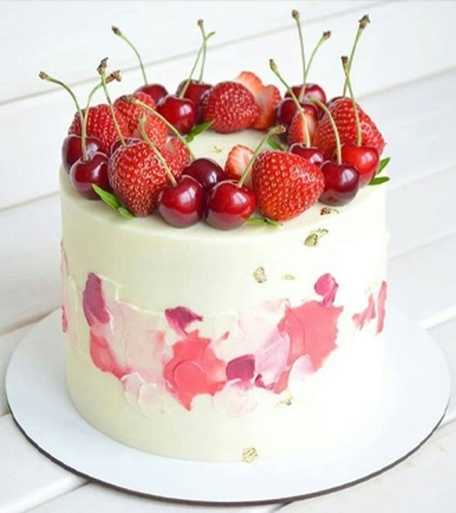 Strawberry Cherry Delight Cake